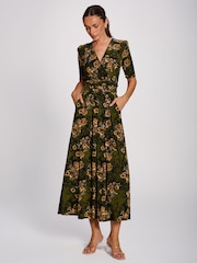 Jolie Moi Green Printed Jersey Maxi Dress - Image 4 of 6