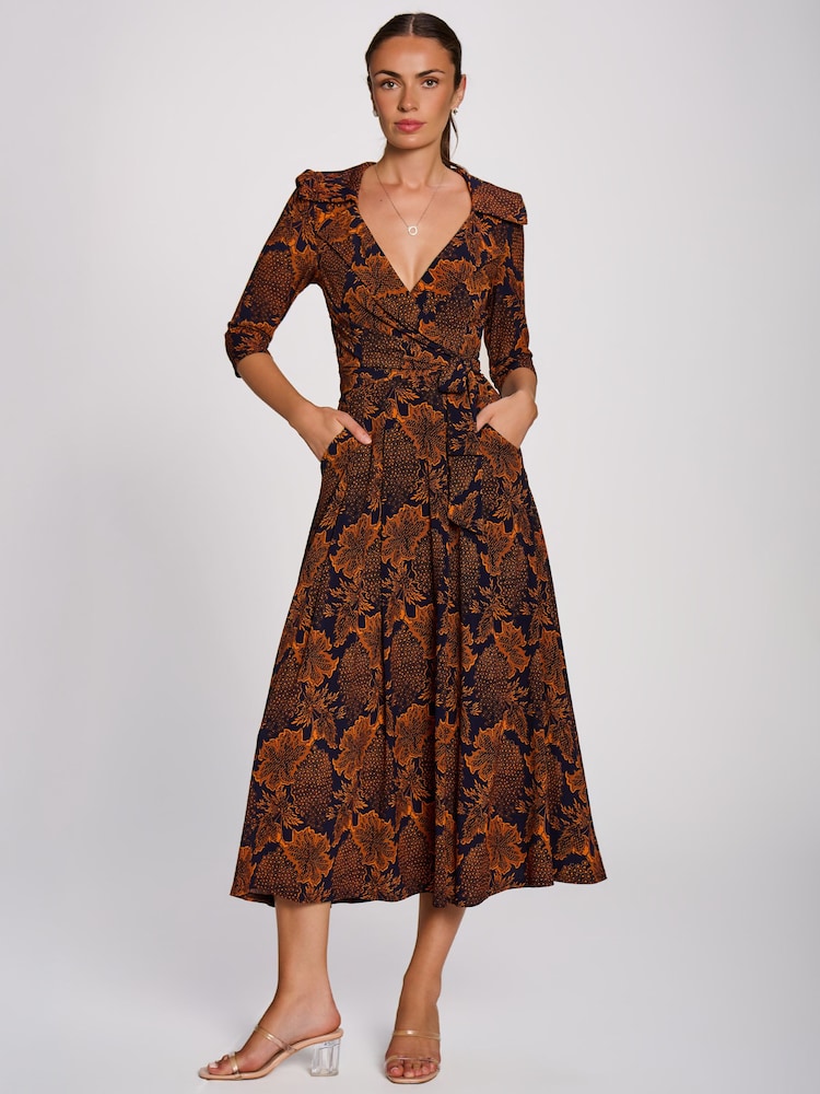Bruin - Jolie Moi Maxi-jurk van jersey met wikkelvoorkant - Afbeelding 1 van 6 Bruin - Jolie Moi Maxi-jurk van jersey met wikkelvoorkant - Afbeelding 1 van 6