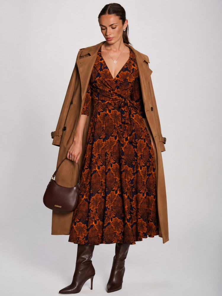 Bruin - Jolie Moi Maxi-jurk van jersey met wikkelvoorkant - Afbeelding 6 van 6 Bruin - Jolie Moi Maxi-jurk van jersey met wikkelvoorkant - Afbeelding 6 van 6