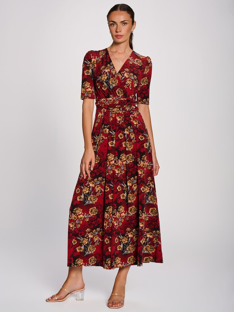 Jolie Moi Red Printed Jersey Maxi Dress - Image 1 of 6
