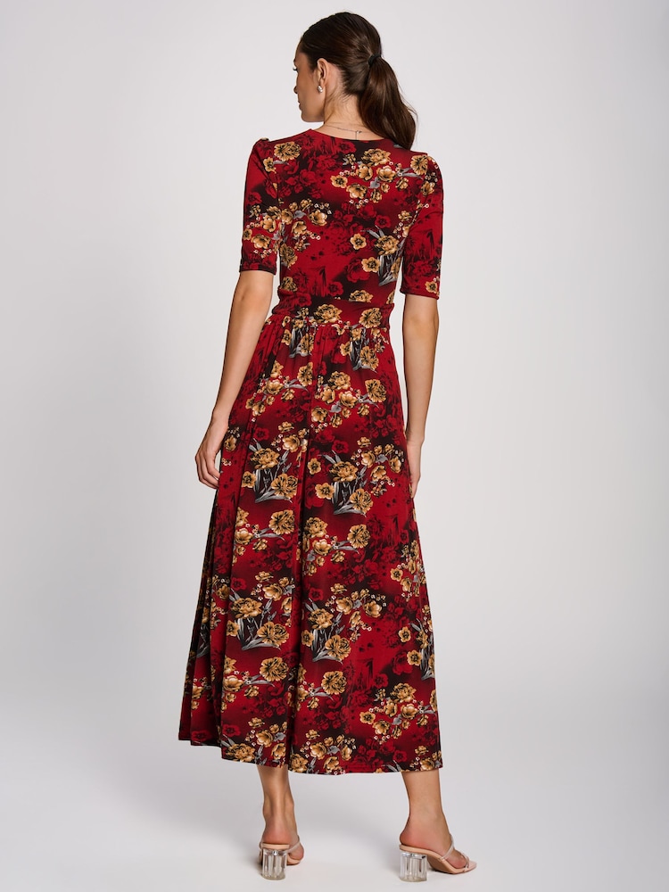 Jolie Moi Red Printed Jersey Maxi Dress - Image 2 of 6