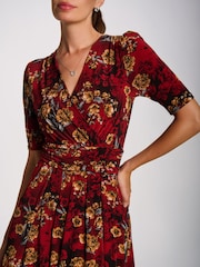 Jolie Moi Red Printed Jersey Maxi Dress - Image 3 of 6