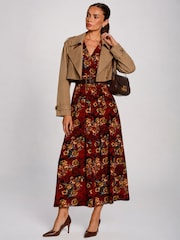 Jolie Moi Red Printed Jersey Maxi Dress - Image 6 of 6