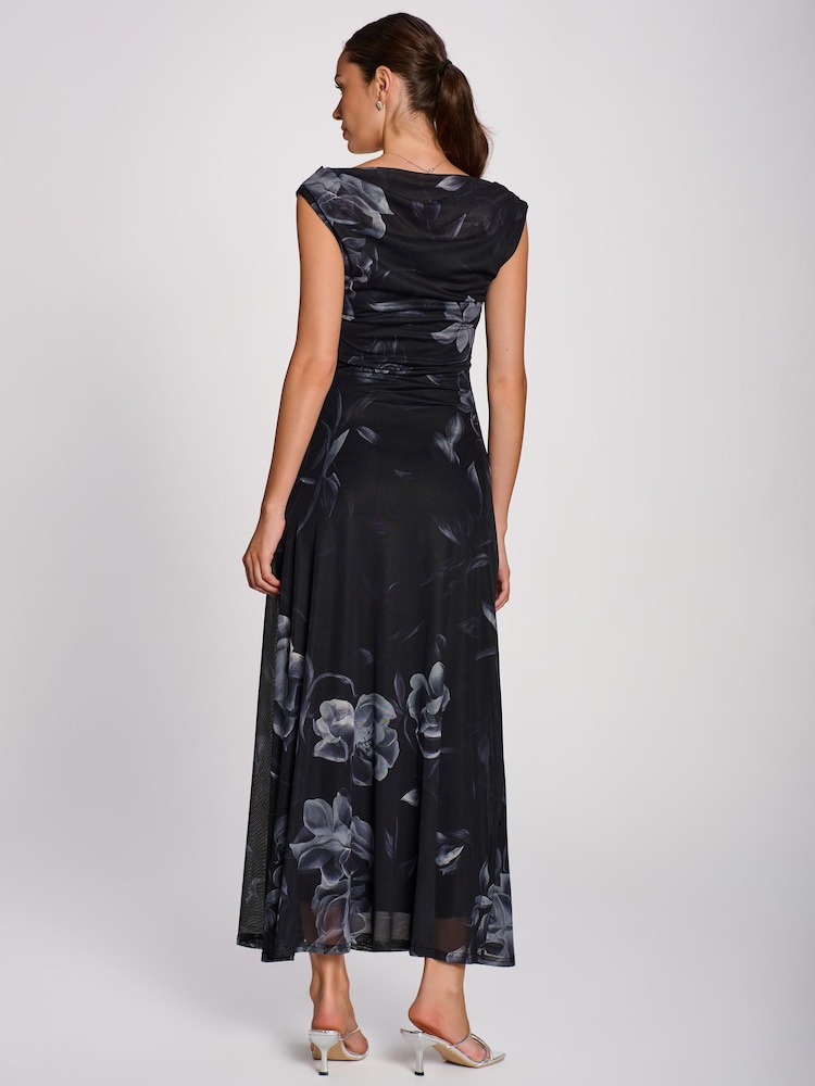 Jolie Moi Black Multiway Neckline Mesh Maxi Dress - Image 2 of 6