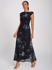 Jolie Moi Black Multiway Neckline Mesh Maxi Dress - Image 5 of 6