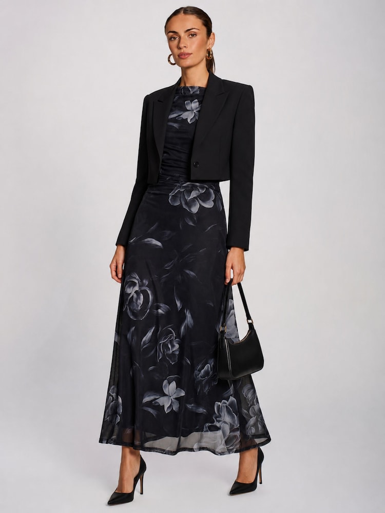 Jolie Moi Black Multiway Neckline Mesh Maxi Dress - Image 6 of 6