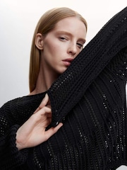 Mango Openwork Boat Neck Sweater - Image 3 of 6
