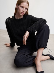 Mango Openwork Boat Neck Sweater - Image 4 of 6