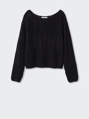 Mango Openwork Boat Neck Sweater - Image 5 of 6