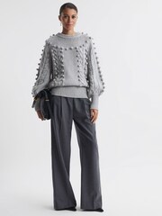 Joslin Wool Pom Pom Crew Neck Jumper - Image 1 of 6