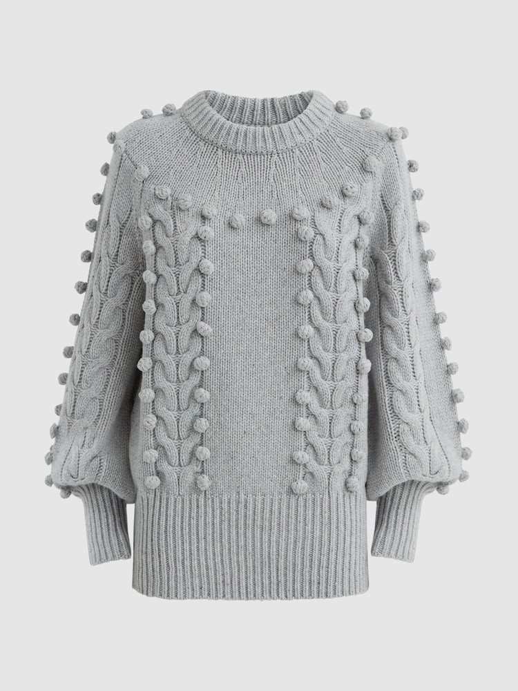 Joslin Wool Pom Pom Crew Neck Jumper - Image 2 of 6