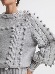 Joslin Wool Pom Pom Crew Neck Jumper - Image 3 of 6