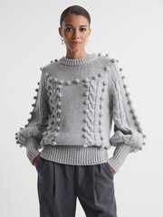 Joslin Wool Pom Pom Crew Neck Jumper - Image 4 of 6