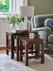 Laura Ashley Dark Chestnut Balmoral Nest Of 3 Tables - Image 1 of 6