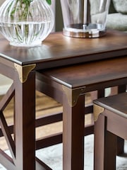 Laura Ashley Dark Chestnut Balmoral Nest Of 3 Tables - Image 3 of 6