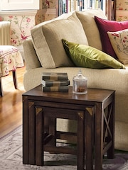 Laura Ashley Dark Chestnut Balmoral Nest Of 3 Tables - Image 4 of 6