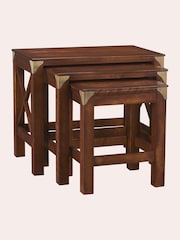 Laura Ashley Dark Chestnut Balmoral Nest Of 3 Tables - Image 6 of 6