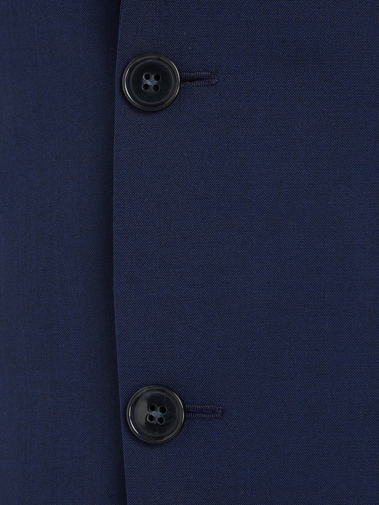 Calvin Klein Blue Stretch Wool Slim Blazer - Image 6 of 6