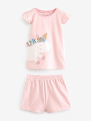 Rose/bleu motif licorne - 100Pyjama court en coton % 3 Lot (9mths-8yrs) - Image 5 de 10
