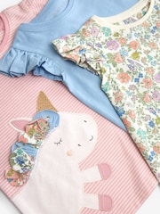 Rose/bleu motif licorne - 100Pyjama court en coton % 3 Lot (9mths-8yrs) - Image 9 de 10