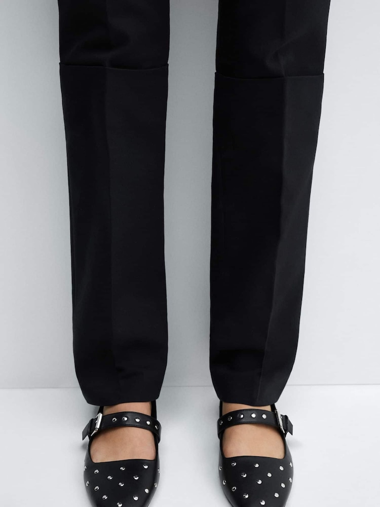 Mango Black Studded Ballerinas - Image 1 of 5
