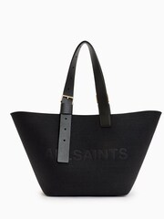AllSaints Black Anik Felt Tote Bag - Image 1 of 6