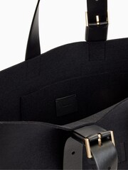 AllSaints Black Anik Felt Tote Bag - Image 3 of 6