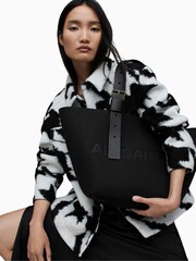 AllSaints Black Anik Felt Tote Bag - Image 4 of 6