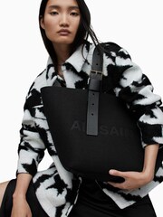 AllSaints Black Anik Felt Tote Bag - Image 5 of 6
