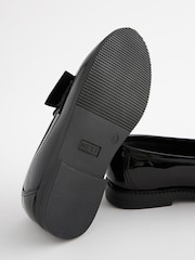 Black Patent Wide Fit (G) Leather Bow Loafer School Shoes - Image 6 of 6