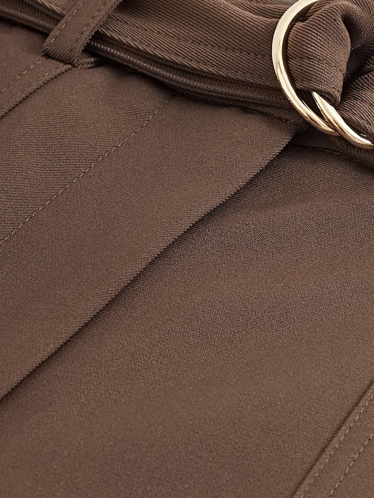 Brown Smart Utility Cargo Belted Taper Trousers - Image 6 of 6