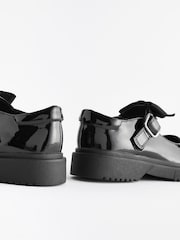 Black Patent Wide Fit (G) Bow Chunky Mary Jane School Shoes - Image 10 of 10