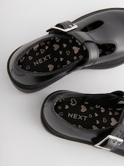 Matt Black Leather T-Bar Chunky School Shoes - Image 6 of 7