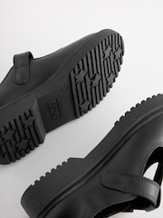 Matt Black Leather T-Bar Chunky School Shoes - Image 7 of 7