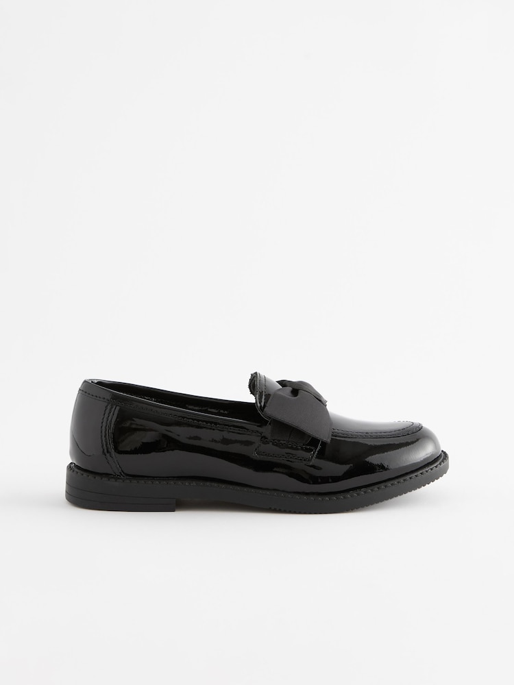 Charol negro - Mocasines escolares de cuero con lazo - Imagen 2 de 6 Charol negro - Mocasines escolares de cuero con lazo - Imagen 2 de 6