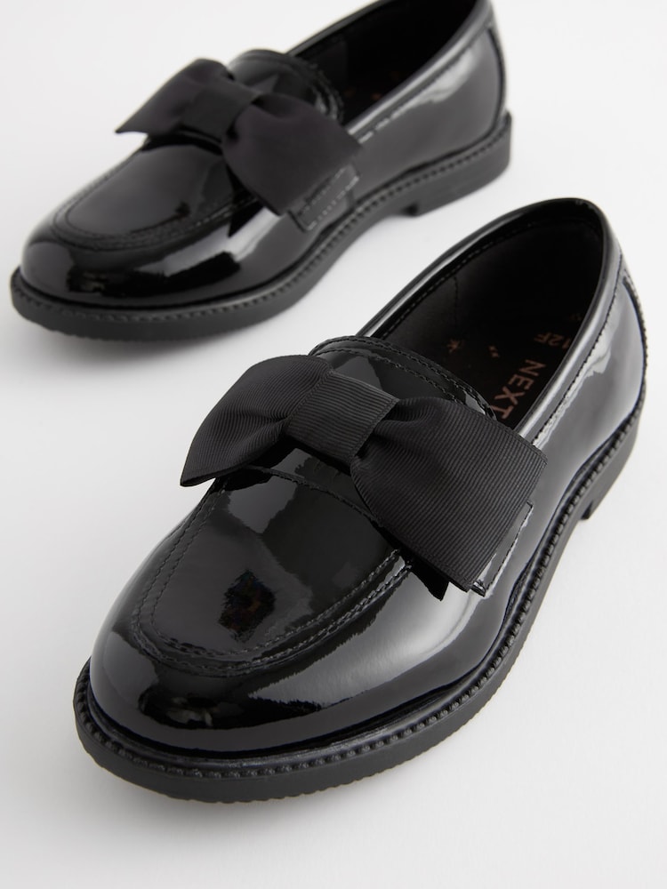 Brevet noir - Mocassins en cuir Nœud Chaussures scolaires - Image 3 of 6