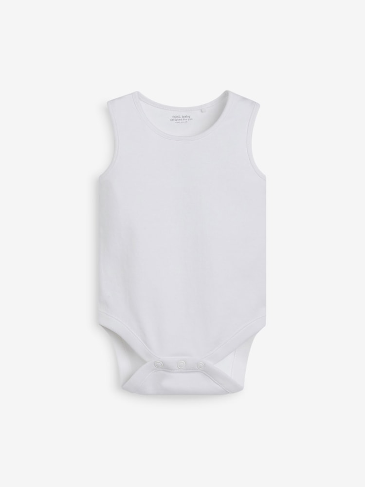 Blue 7 Pack Baby Vest Bodysuits - Image 5 of 8