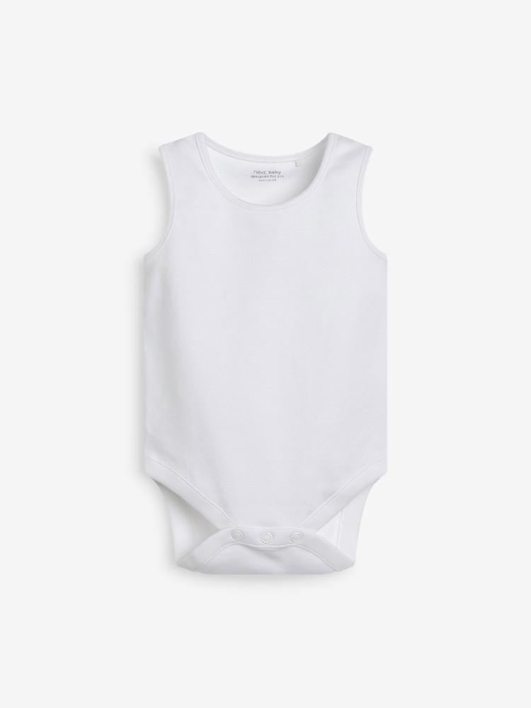 Blue 7 Pack Baby Vest Bodysuits - Image 7 of 8