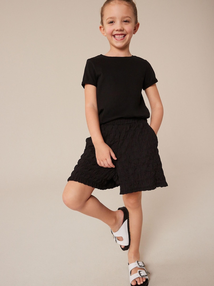 Black Textured Shorts (3-16yrs) - Image 1 of 7 Black Textured Shorts (3-16yrs) - Image 1 of 7