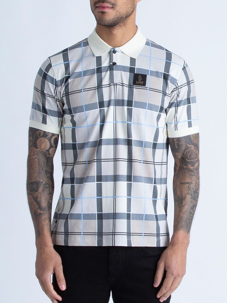 Luke 1977 Grey Hadrians Delacreme 100% Cotton Polo Shirt - Image 1 of 5