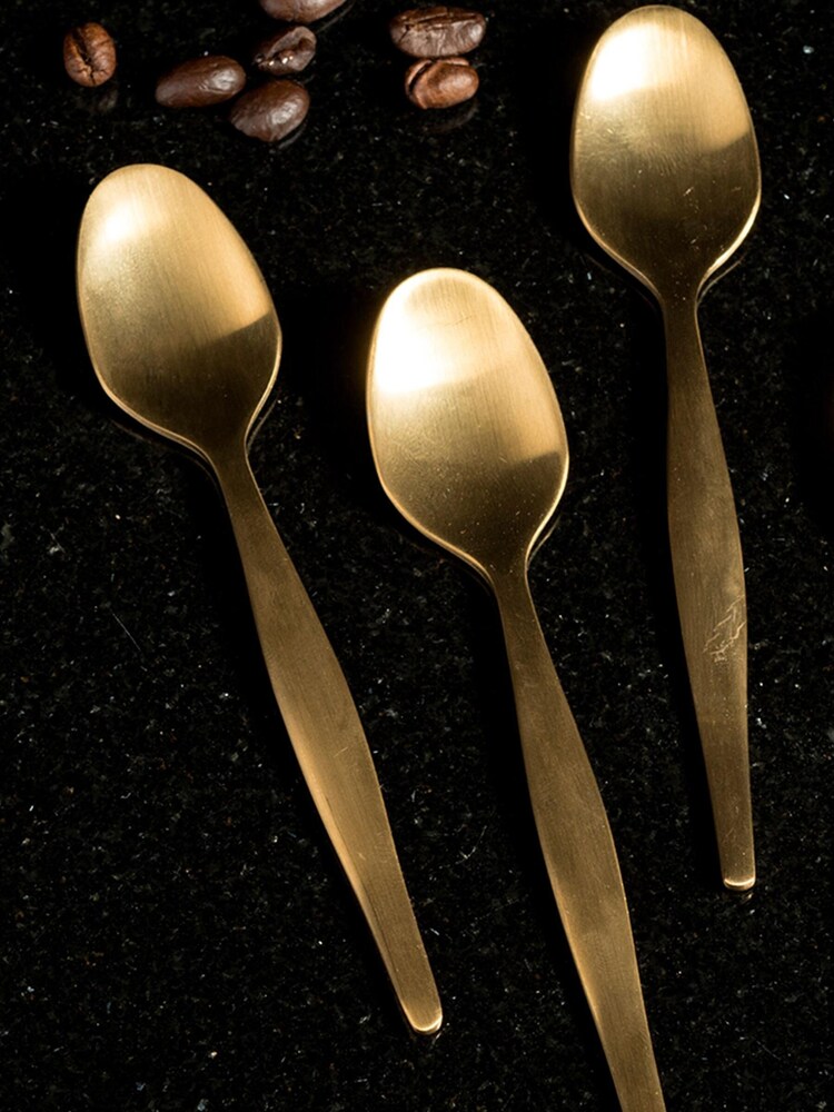 La Cafetiere Set of 3 Gold Cafe Edited Espresso Spoons - Image 1 of 1 La Cafetiere Set of 3 Gold Cafe Edited Espresso Spoons - Image 1 of 1