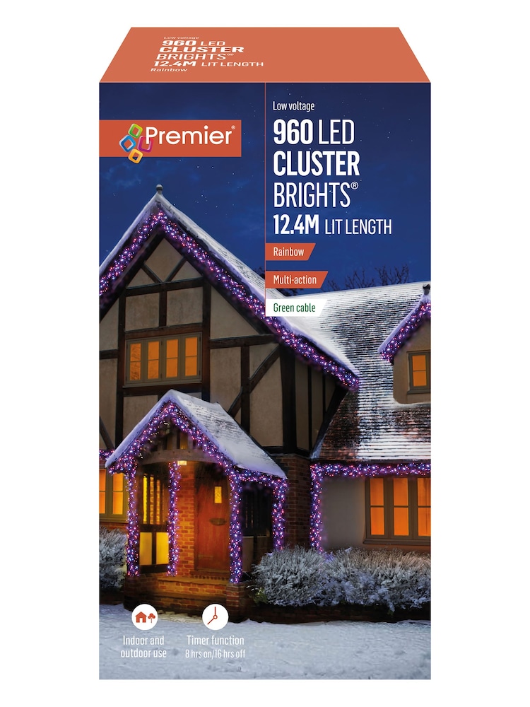 Premier Decorations Ltd Red 960 LED Clusters With Timer - Image 1 of 4