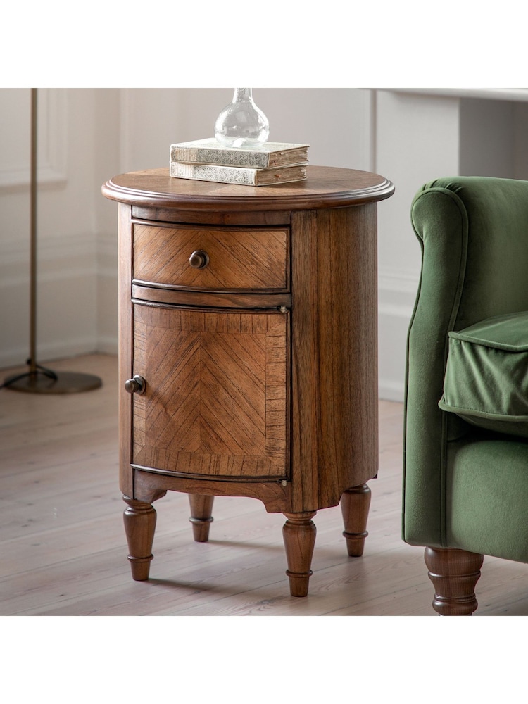 Gallery Home Natural Kami Drum Side Table - Image 1 of 8