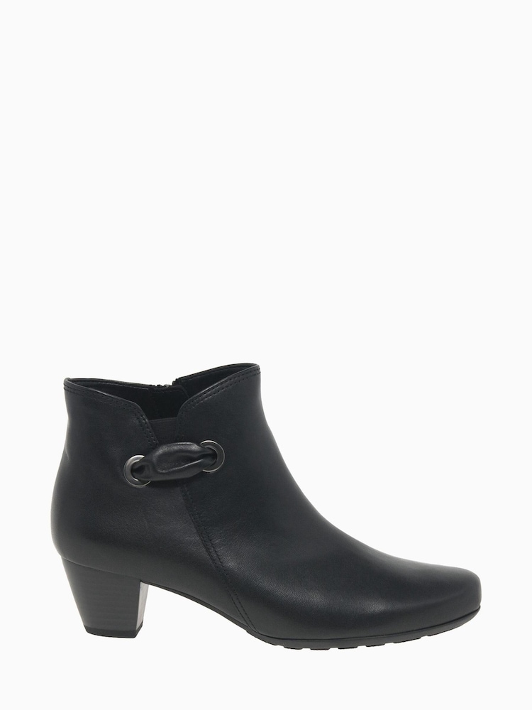 Gabor Keegan Black Leather Fashion Ankle Boots - Image 1 of 5
