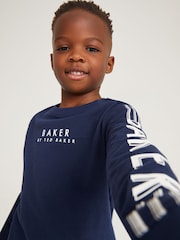 Baker by Ted Baker Long Sleeve Logo 100% Cotton T-Shirt - Image 3 of 6
