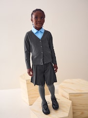 Grey Cotton Rich School V-Neck Cardigan (3-16yrs) - Image 2 of 8