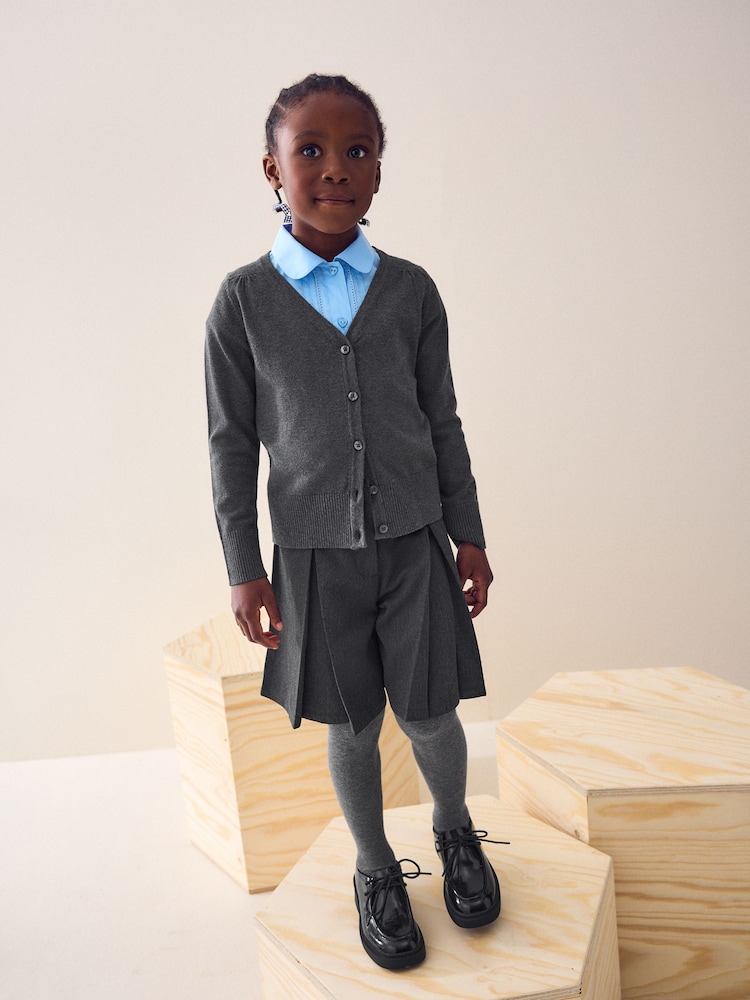 Grey Cotton Rich School V-Neck Cardigan (3-16yrs) - Image 2 of 8