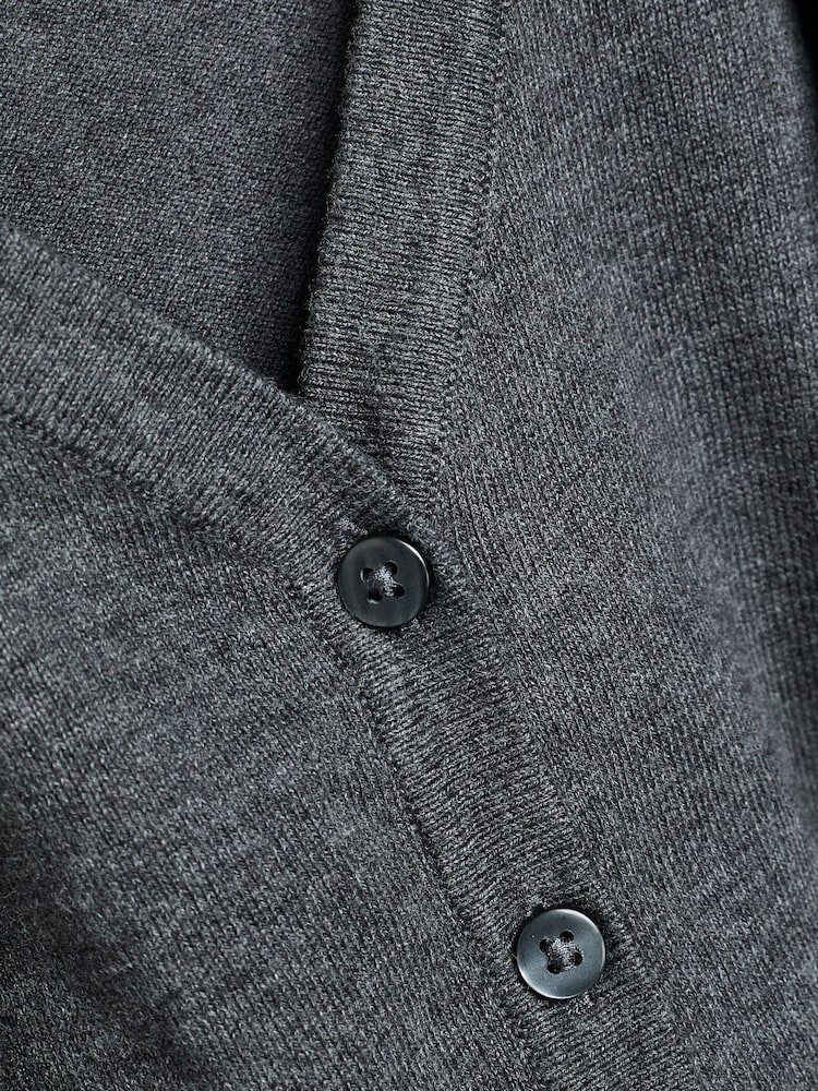 Grey Cotton Rich School V-Neck Cardigan (3-16yrs) - Image 7 of 7