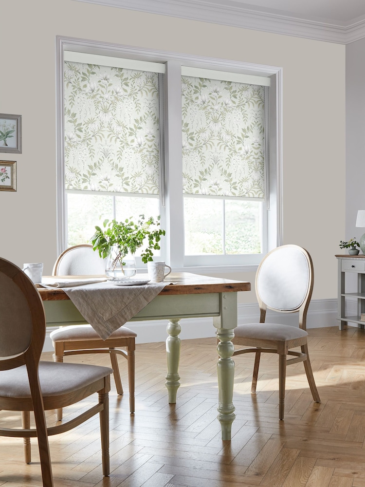 Laura Ashley Sage Green Parterre Made To Measure Roller Blind - Image 2 of 8