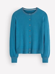 Asul - Boden Camilla Cotton Crew Cardigan - Larawan 4 ng 5